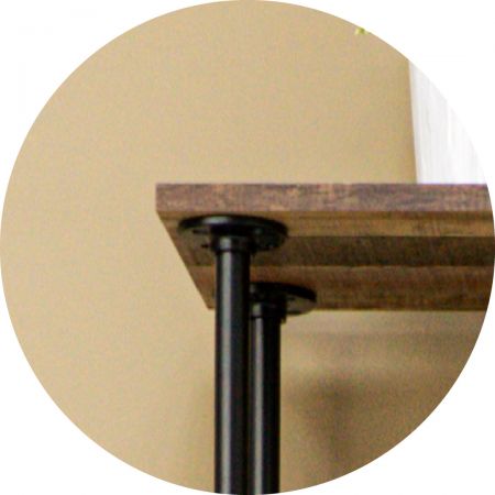 Door het flensstuk als steunpunt en het statief te gebruiken, is er één laag minder dan de buiskapconstructie.